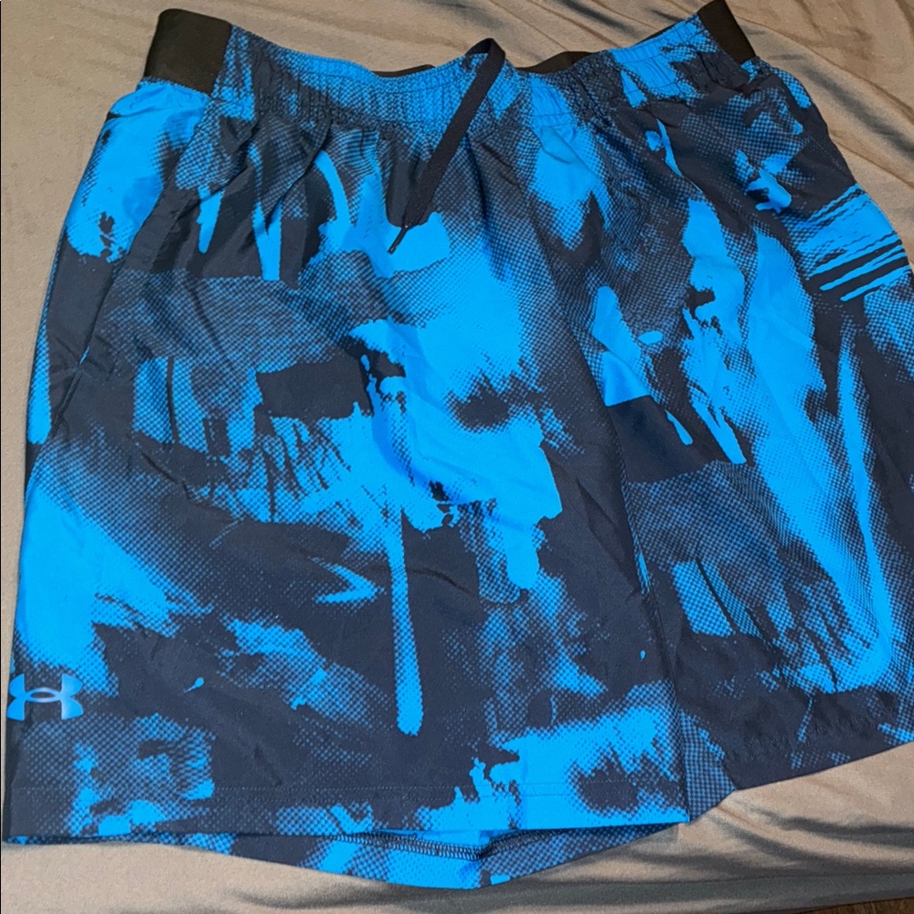 Under Armour Men's Vibrant Blue and Black Athletic Shorts